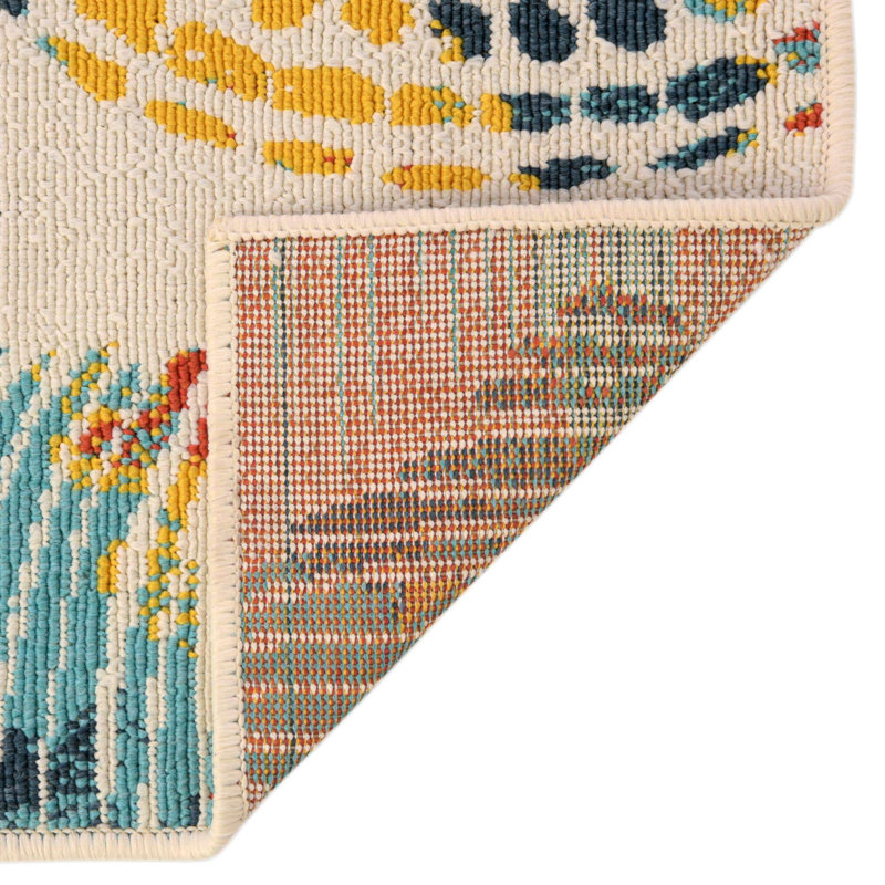 Highland Dunes Gaultier Blue/Red/Yellow Indoor/Outdoor Rug Wayfair